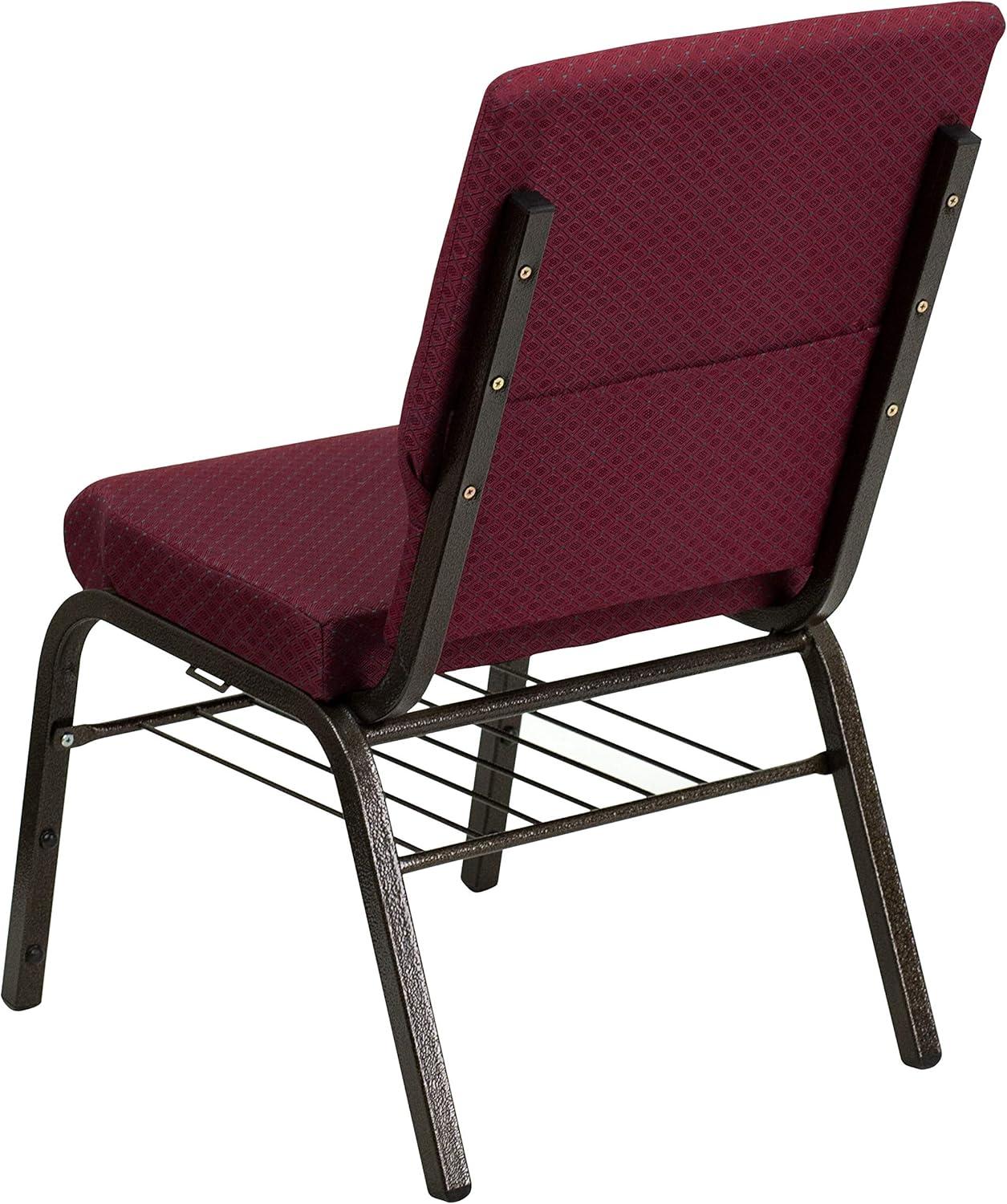 image:imageFlash Furniture 4 Pack HERCULES Series 185W Church Chair in Purple Fabric with Book Rack Gold Vein FrameBurgundy Patterned FabricGold Vein Frame