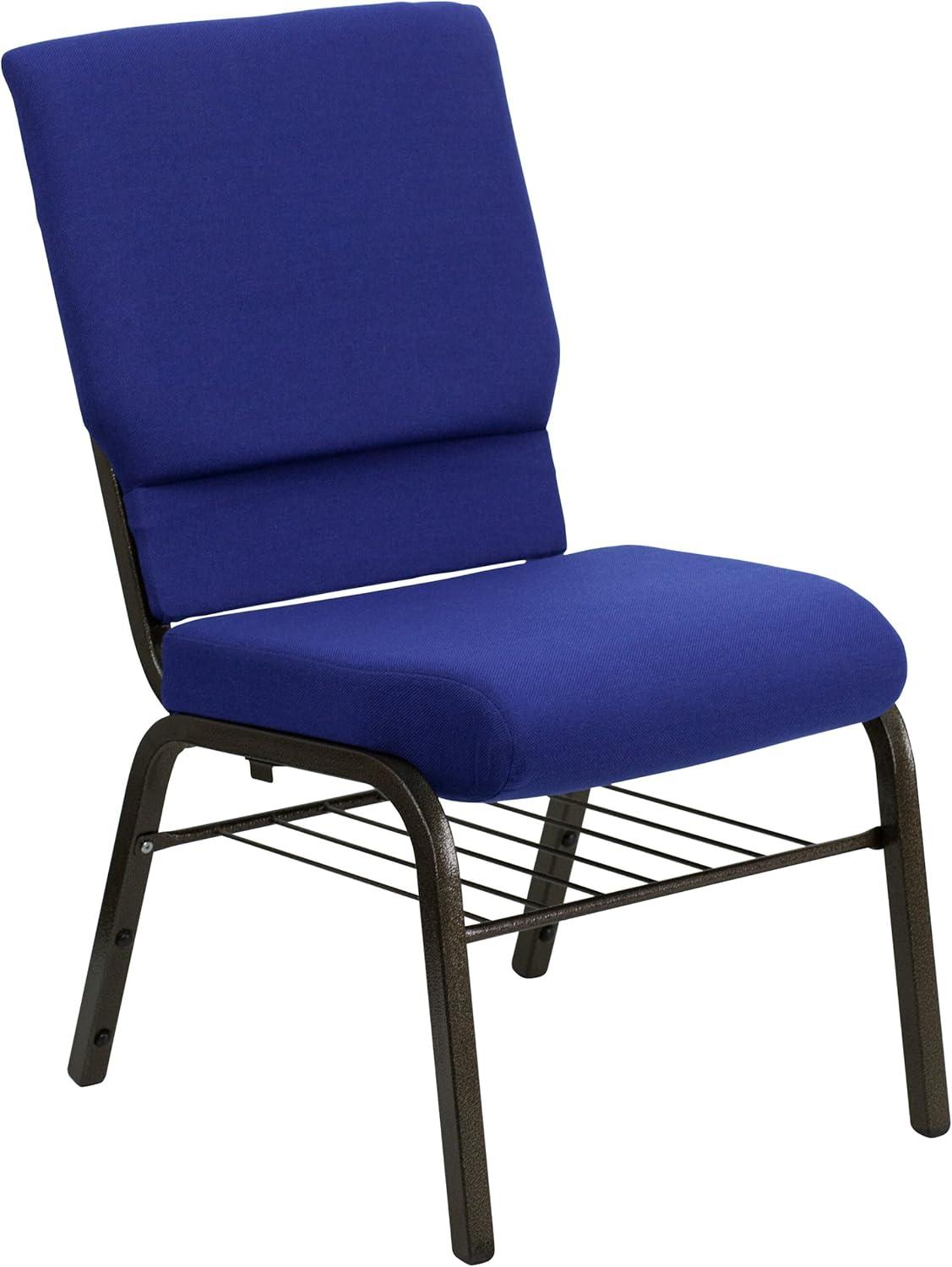 image:imageFlash Furniture 4 Pack HERCULES Series 185W Church Chair in Purple Fabric with Book Rack Gold Vein FrameNavy Blue FabricGold Vein Frame