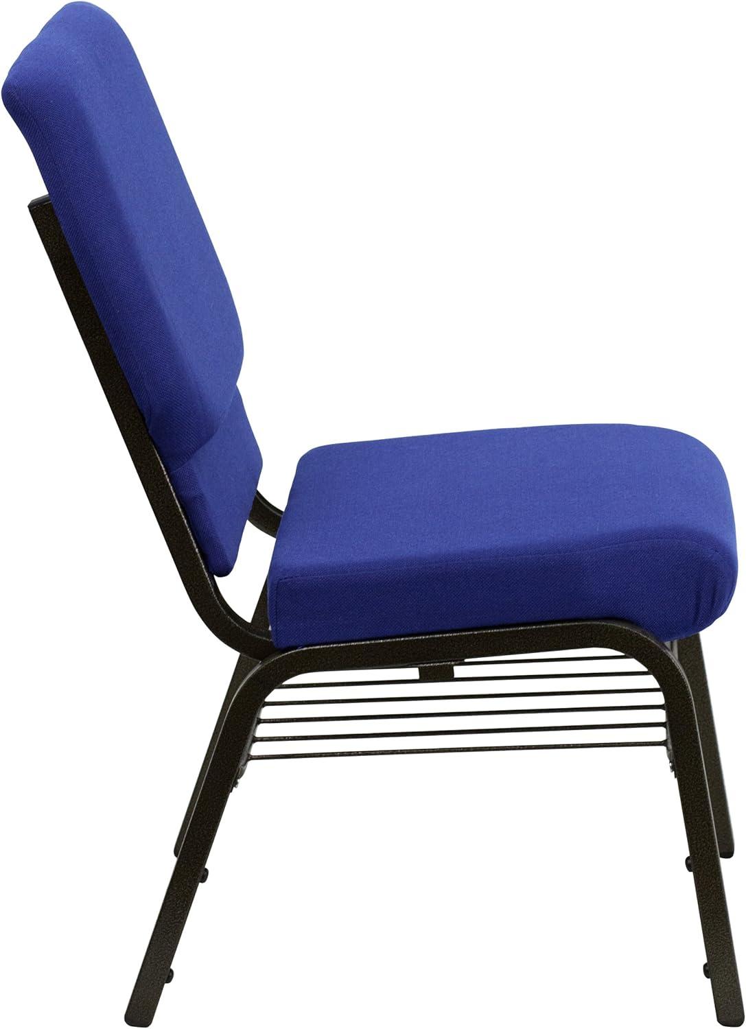 image:imageFlash Furniture 4 Pack HERCULES Series 185W Church Chair in Purple Fabric with Book Rack Gold Vein FrameNavy Blue FabricGold Vein Frame