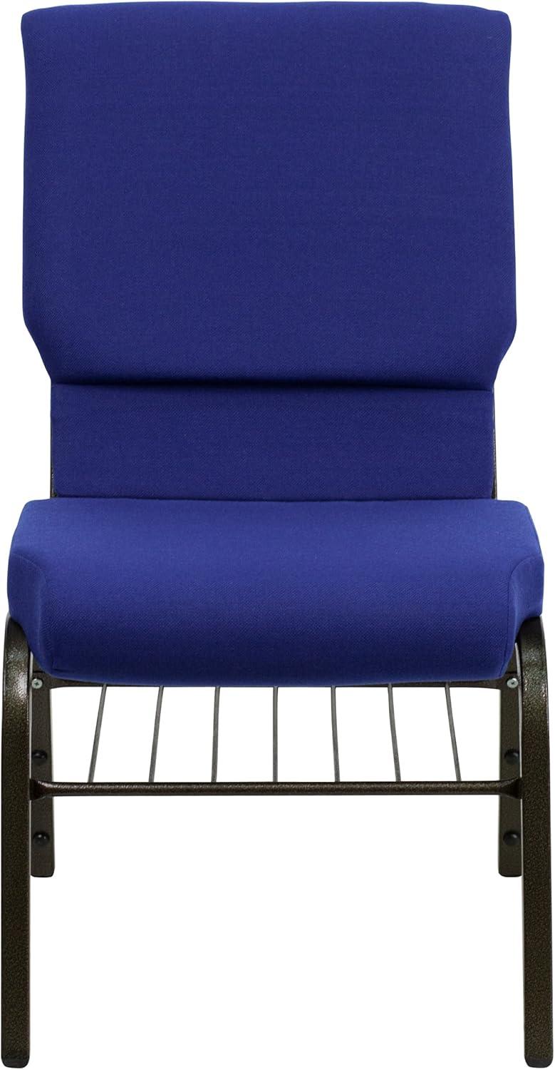 image:imageFlash Furniture 4 Pack HERCULES Series 185W Church Chair in Purple Fabric with Book Rack Gold Vein FrameNavy Blue FabricGold Vein Frame