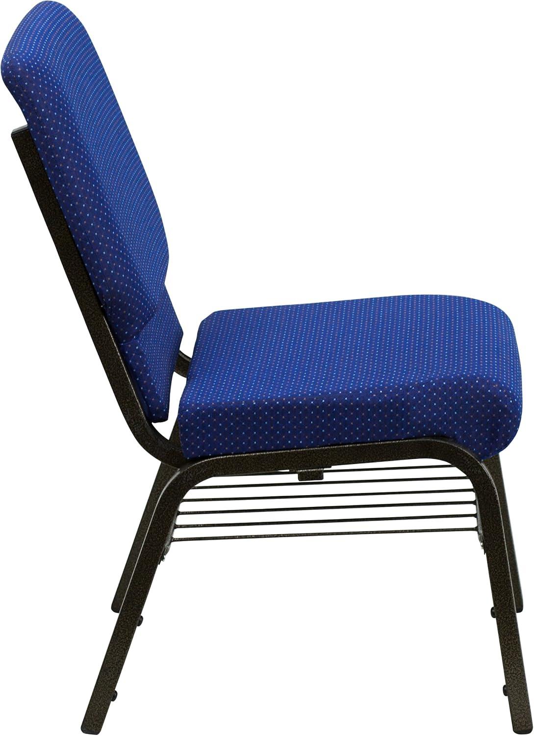 image:imageFlash Furniture 4 Pack HERCULES Series 185W Church Chair in Purple Fabric with Book Rack Gold Vein FrameNavy Blue Patterned FabricGold Vein Frame