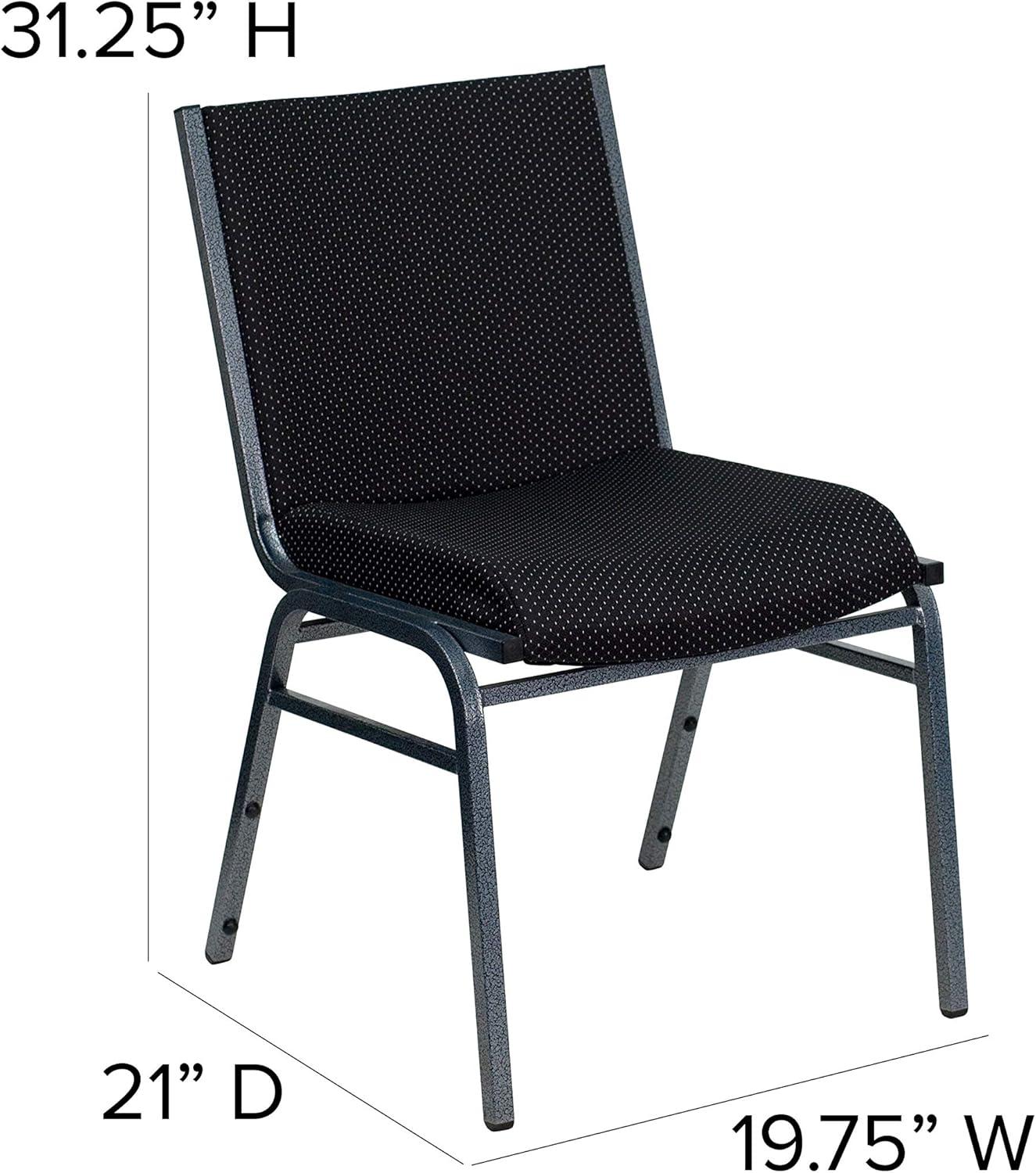 image:imageFlash Furniture 4 Pack HERCULES Series Heavy Duty Navy Blue Dot Fabric Stack ChairBlack Patterned Fabric