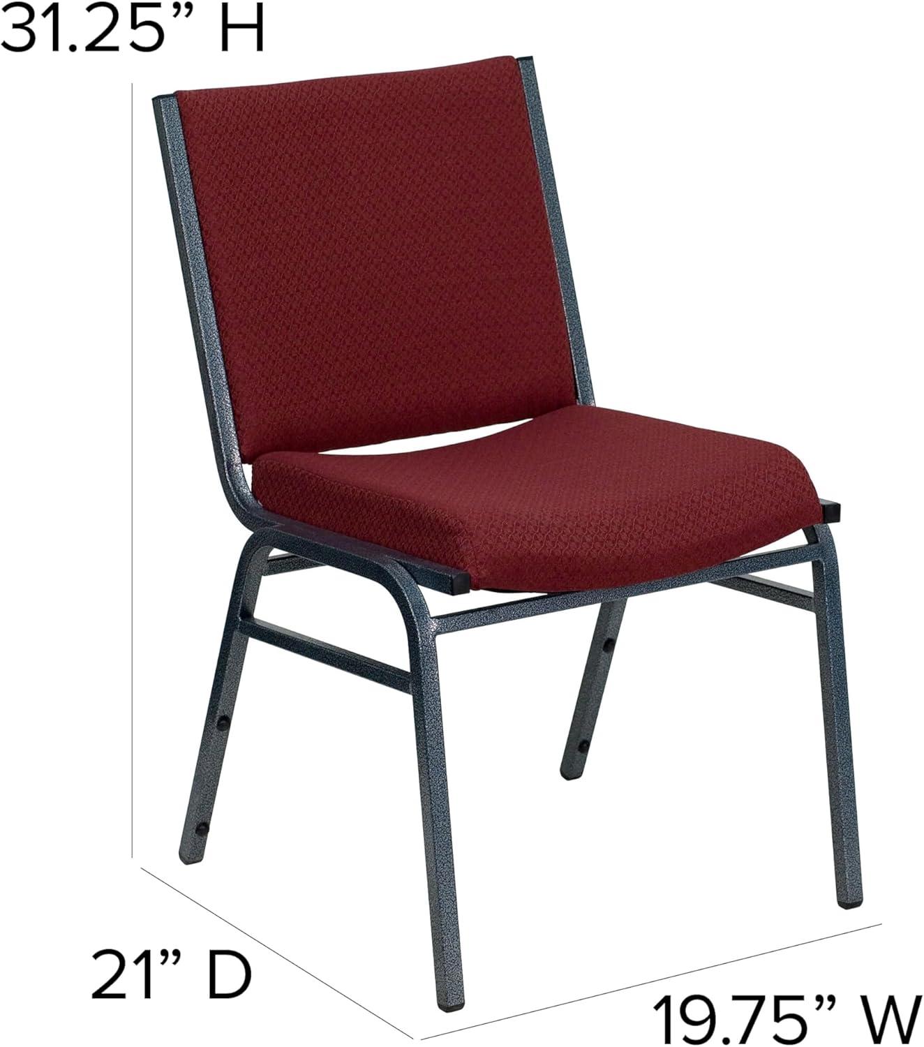 image:imageFlash Furniture 4 Pack HERCULES Series Heavy Duty Navy Blue Dot Fabric Stack ChairBurgundy Patterned Fabric