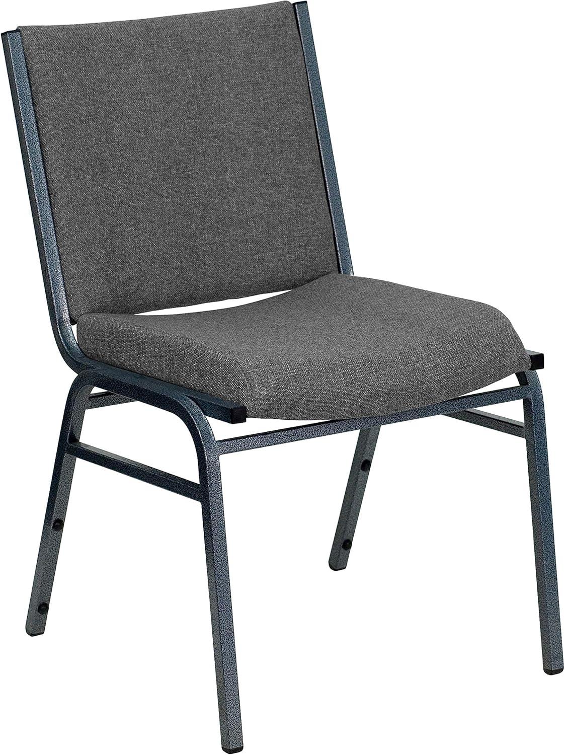 image:imageFlash Furniture 4 Pack HERCULES Series Heavy Duty Navy Blue Dot Fabric Stack ChairGray Fabric