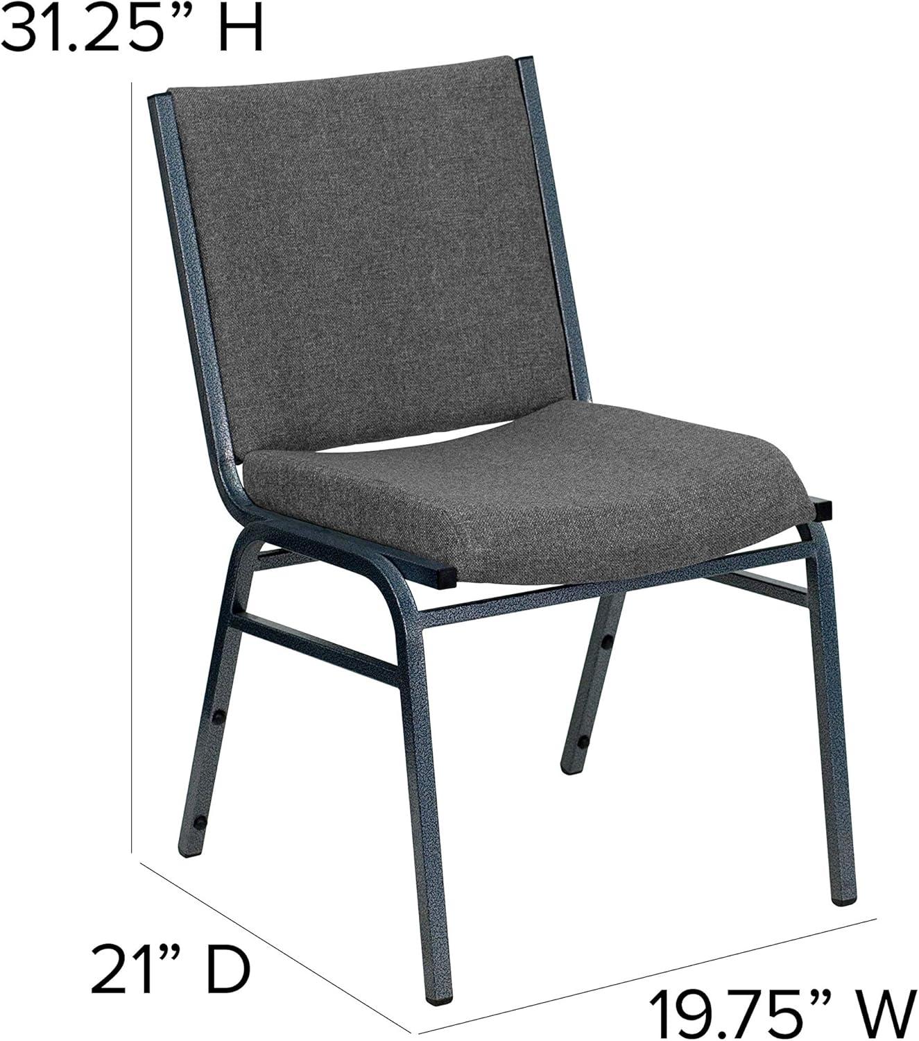 image:imageFlash Furniture 4 Pack HERCULES Series Heavy Duty Navy Blue Dot Fabric Stack ChairGray Fabric