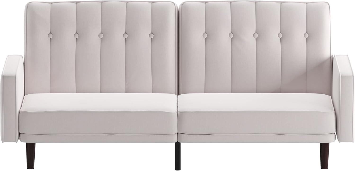 image:imageFlash Furniture Carter Premium Tufted Split Back Sofa Futon Navy Velvet Upholstery Solid Wood Legs Convertible Sleeper Couch for Small SpacesStone