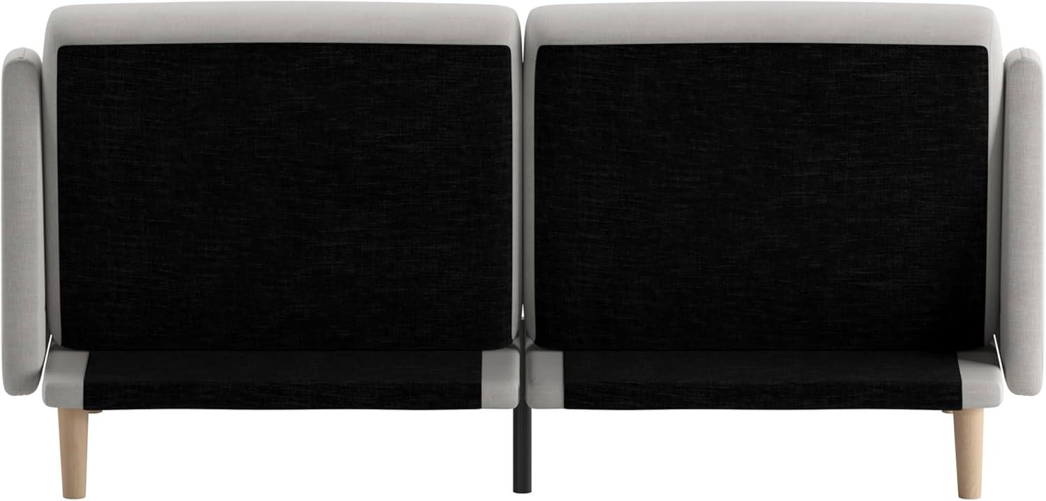 image:imageFlash Furniture Carter Premium Tufted Split Back Sofa Futon Navy Velvet Upholstery Solid Wood Legs Convertible Sleeper Couch for Small SpacesStone