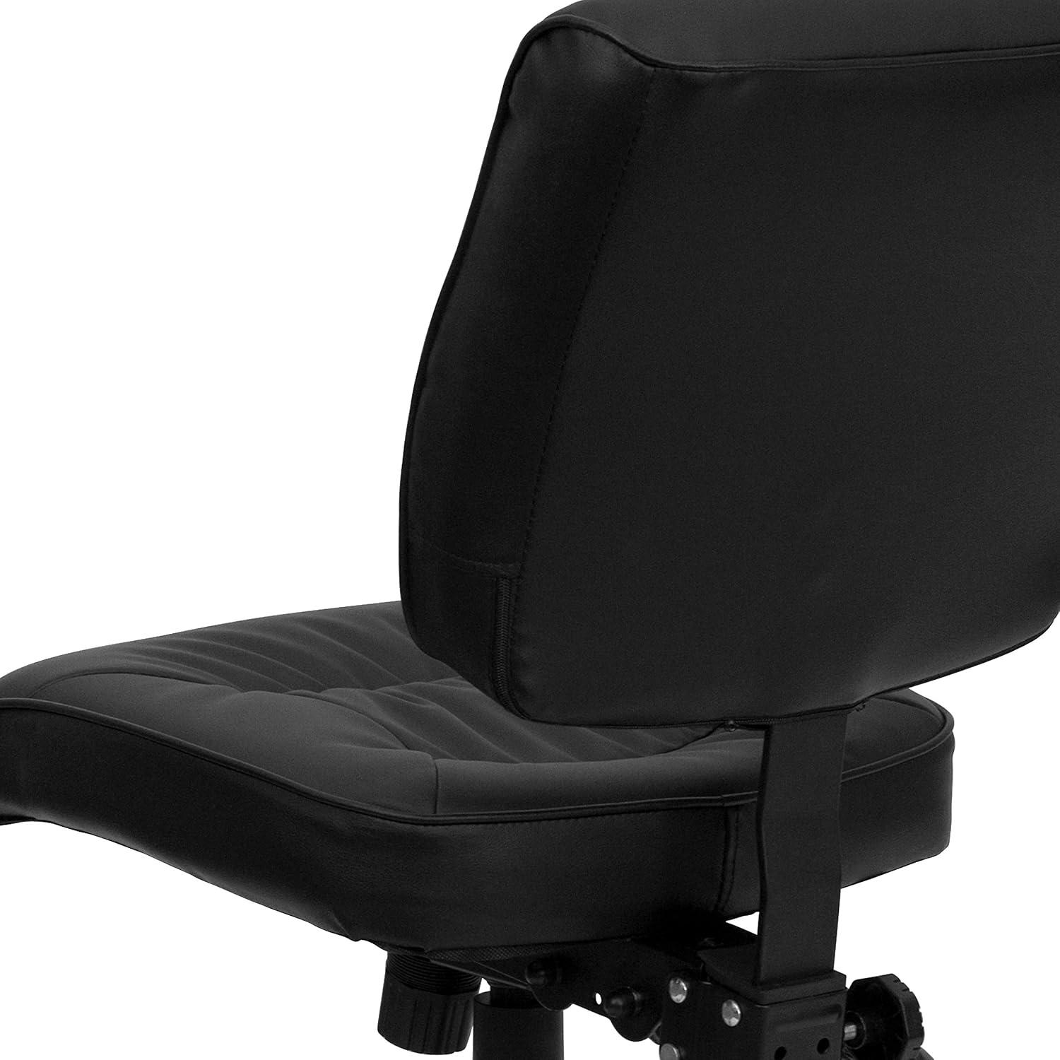 image:imageFlash Furniture Cole MidBack Black LeatherSoft Multifunction Swivel Ergonomic Task Office ChairWithout Arms