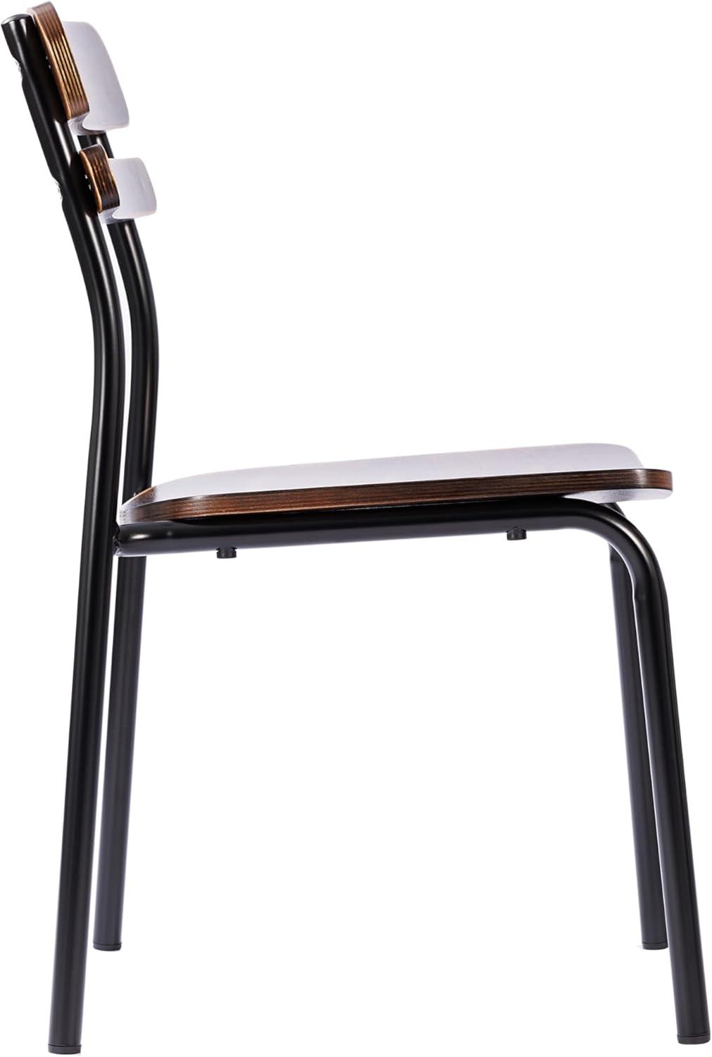 image:imageFlash Furniture Cyprus Commercial Grade Wood Dining Chair Metal Frame Solid Wood Seat and Back Floor Glides BlackAntique CopperAntique Copper