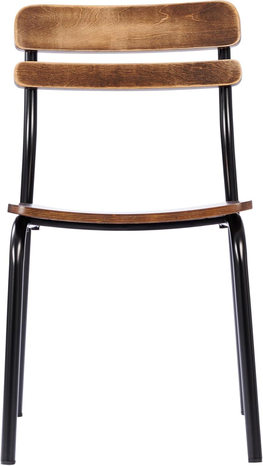 image:imageFlash Furniture Cyprus Commercial Grade Wood Dining Chair Metal Frame Solid Wood Seat and Back Floor Glides BlackAntique CopperAntique Copper