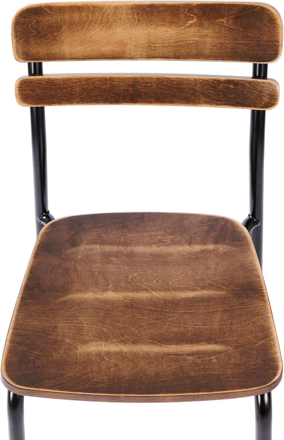 image:imageFlash Furniture Cyprus Commercial Grade Wood Dining Chair Metal Frame Solid Wood Seat and Back Floor Glides BlackAntique CopperAntique Copper