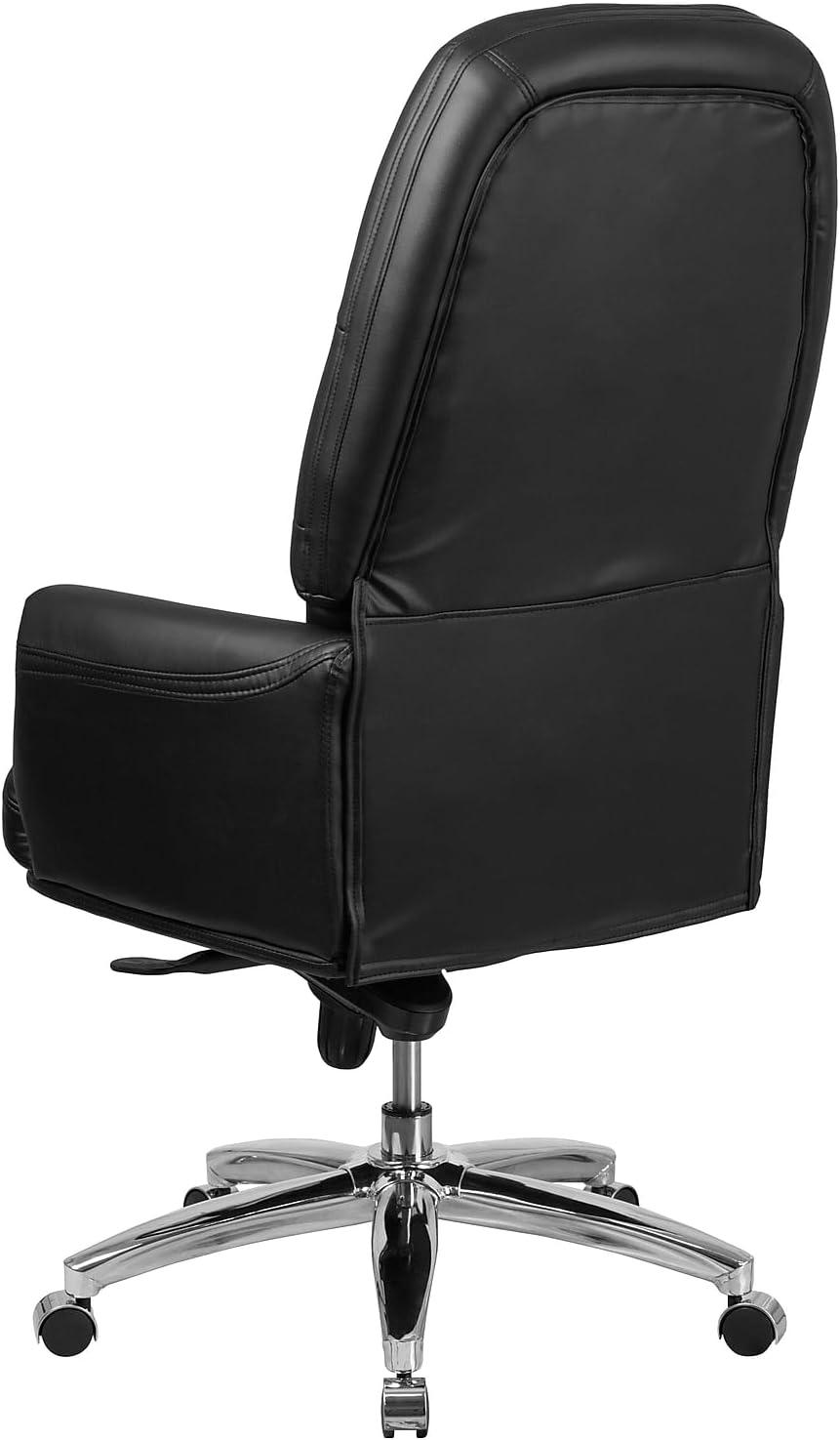 image:imageFlash Furniture Hansel High Back Traditional Tufted White LeatherSoft Multifunction Executive Swivel Ergonomic Office Chair with ArmsBlack
