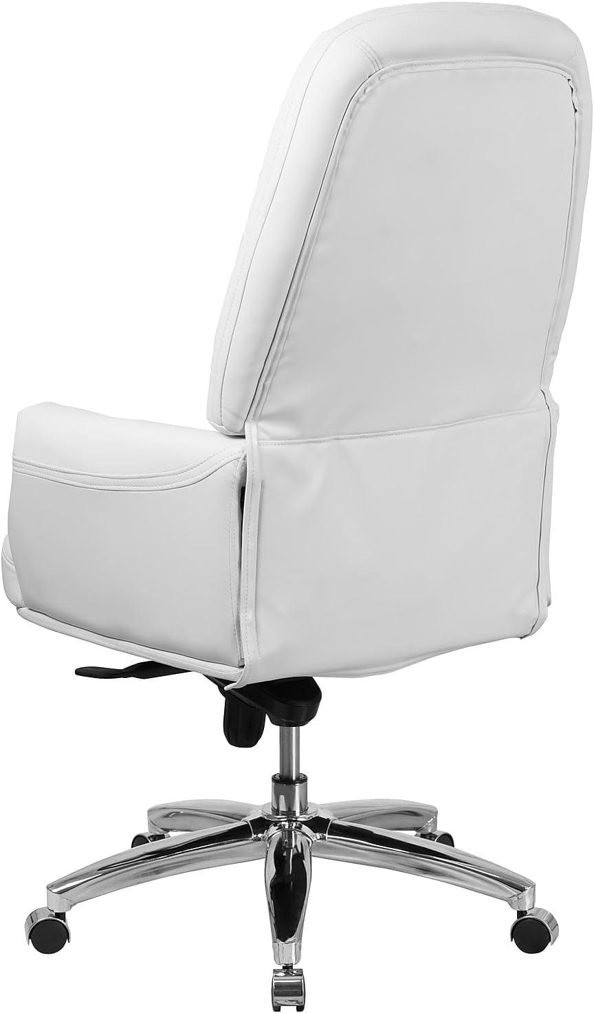 image:imageFlash Furniture Hansel High Back Traditional Tufted White LeatherSoft Multifunction Executive Swivel Ergonomic Office Chair with ArmsWhite