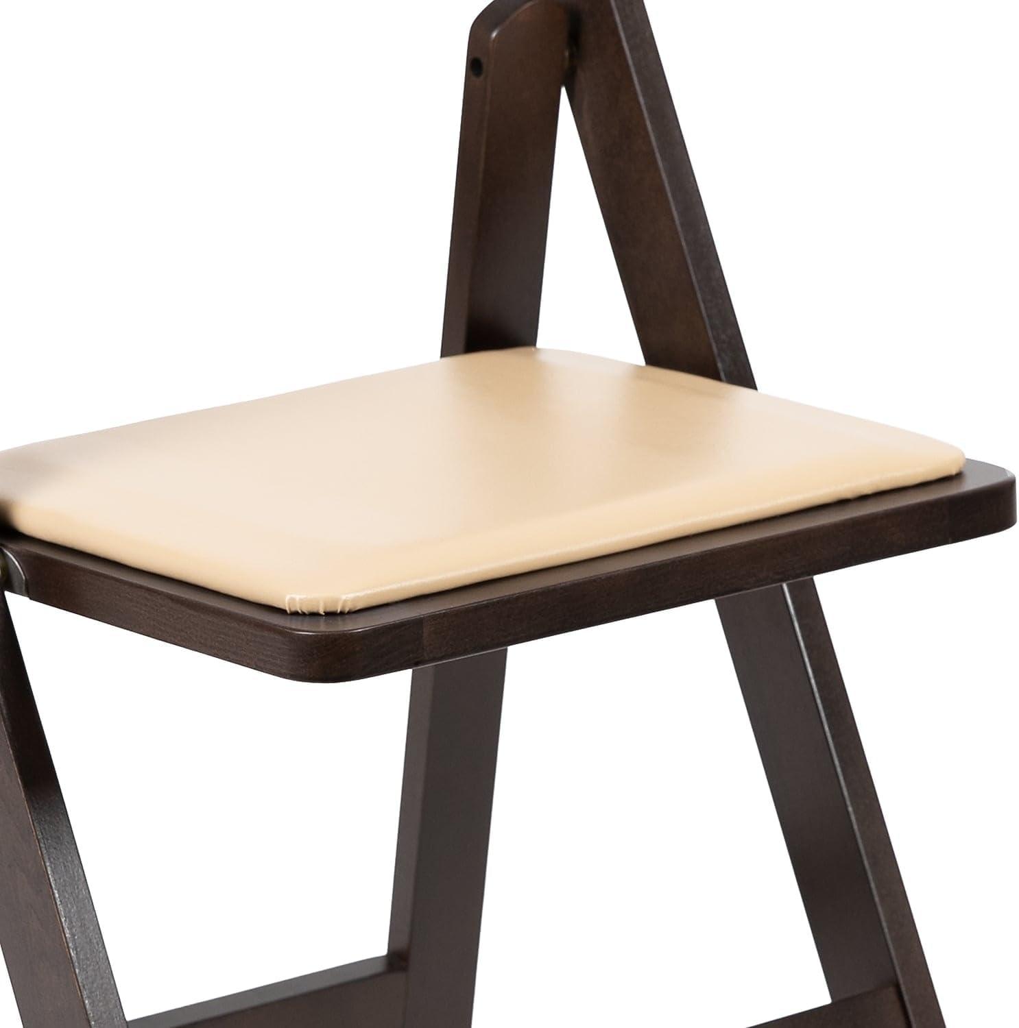 image:imageFlash Furniture Hercules Series Chocolate Wood Folding Chair with Vinyl Padded Seat XF2903CHOCWOODGG