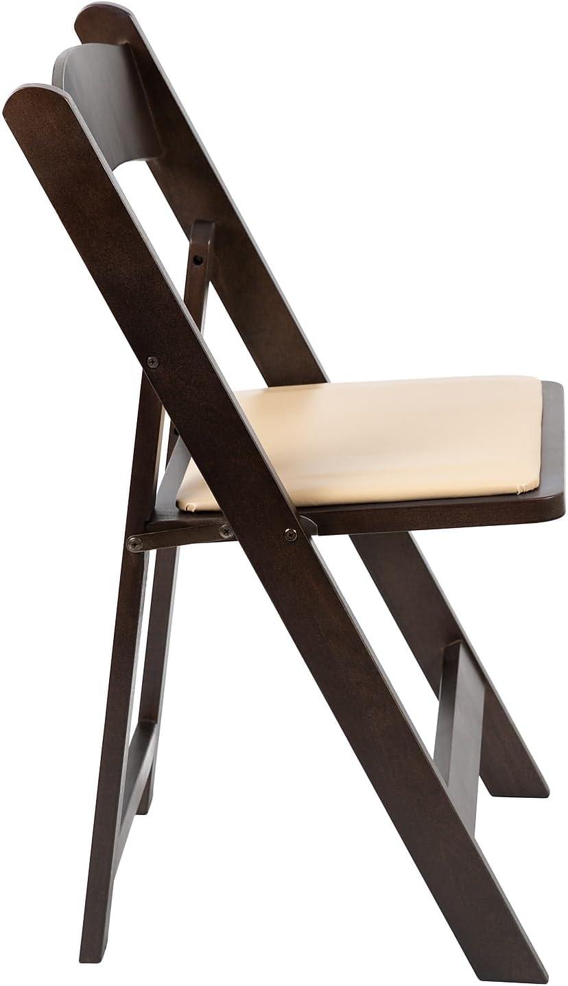 image:imageFlash Furniture Hercules Series Chocolate Wood Folding Chair with Vinyl Padded Seat XF2903CHOCWOODGG
