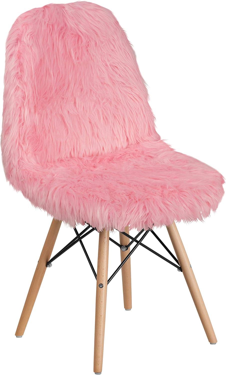image:imageFlash Furniture Zula 4 Pack Shaggy Dog Purple Accent ChairLight Pink
