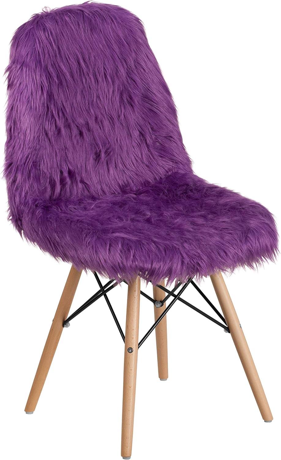 image:imageFlash Furniture Zula 4 Pack Shaggy Dog Purple Accent ChairPurple