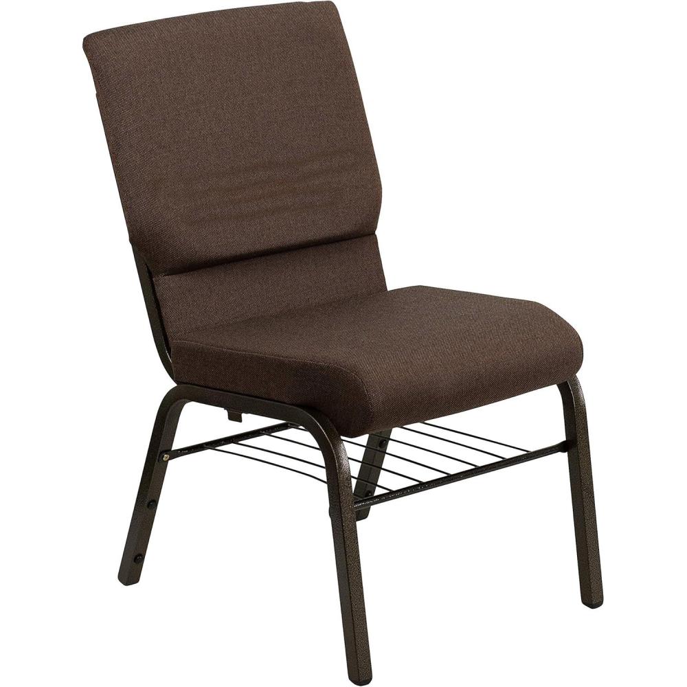 image:imageFlash Furniture 4 Pack HERCULES Series 185W Church Chair in Purple Fabric with Book Rack  Gold Vein FrameBrown FabricGold Vein Frame