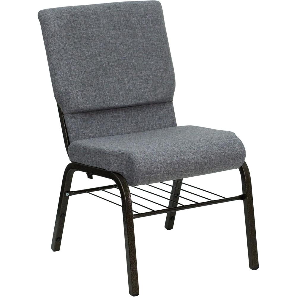 image:imageFlash Furniture 4 Pack HERCULES Series 185W Church Chair in Purple Fabric with Book Rack Gold Vein FrameGray FabricGold Vein Frame