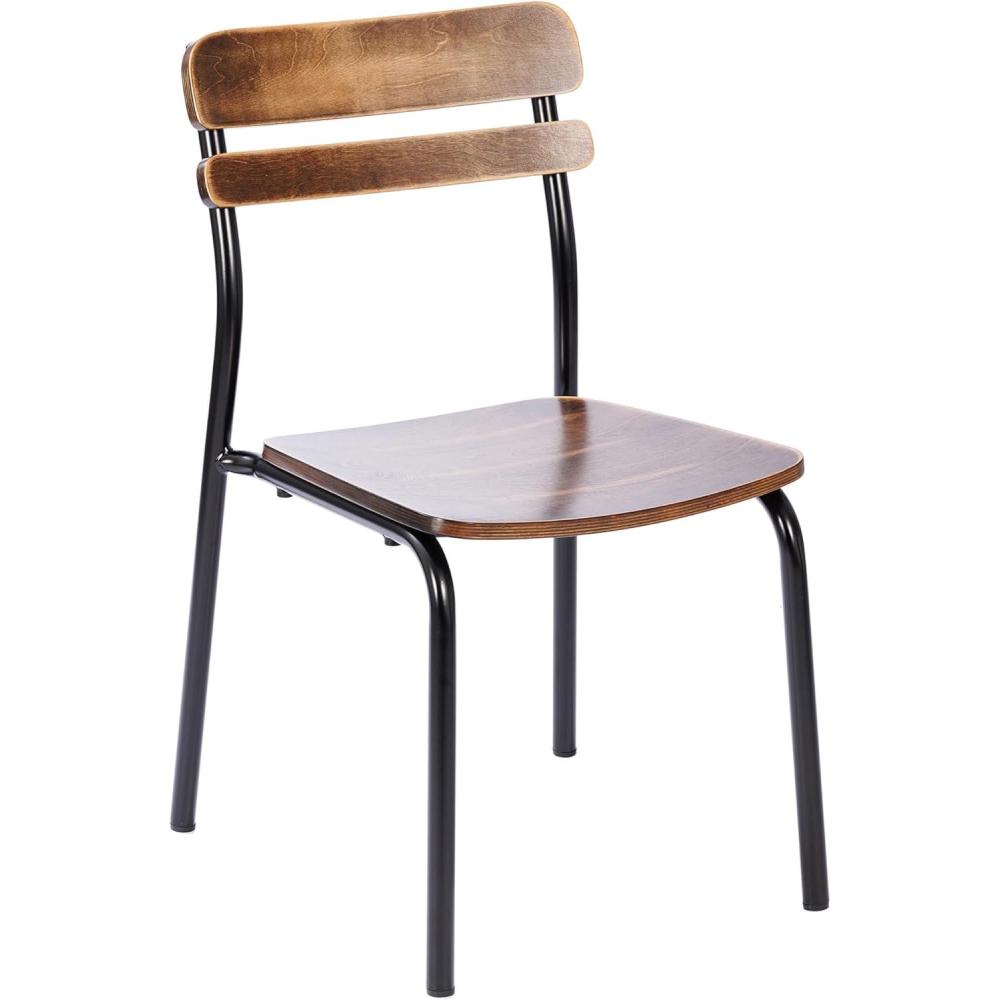 image:imageFlash Furniture Cyprus Commercial Grade Wood Dining Chair Metal Frame Solid Wood Seat and Back Floor Glides BlackAntique CopperAntique Copper