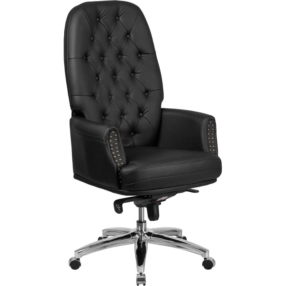 image:imageFlash Furniture Hansel High Back Traditional Tufted White LeatherSoft Multifunction Executive Swivel Ergonomic Office Chair with ArmsBurgundy