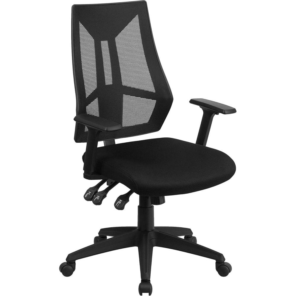 image:imageFlash Furniture Ivan High Back Black Mesh Multifunction Swivel Ergonomic Task Office Chair with Adjustable Arms