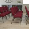 Flash Furniture 4 Pack HERCULES Series 18.5”W Church Chair in Purple Fabric with Book Rack – Gold Vein Frame(Burgundy Fabric/Silver Vein Frame)