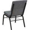 Flash Furniture 4 Pack HERCULES Series 18.5”W Church Chair in Purple Fabric with Book Rack – Gold Vein Frame(Gray Fabric/Gold Vein Frame)