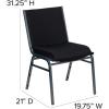 Flash Furniture 4 Pack HERCULES Series Heavy Duty Navy Blue Dot Fabric Stack Chair(Black Patterned Fabric)