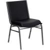 Flash Furniture 4 Pack HERCULES Series Heavy Duty Navy Blue Dot Fabric Stack Chair(Black Vinyl)