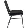 Flash Furniture 4 Pack HERCULES Series Heavy Duty Navy Blue Dot Fabric Stack Chair(Black Vinyl)