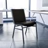 Flash Furniture 4 Pack HERCULES Series Heavy Duty Navy Blue Dot Fabric Stack Chair(Black Vinyl)