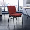 Flash Furniture 4 Pack HERCULES Series Heavy Duty Navy Blue Dot Fabric Stack Chair(Burgundy Patterned Fabric)