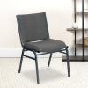 Flash Furniture 4 Pack HERCULES Series Heavy Duty Navy Blue Dot Fabric Stack Chair(Gray Fabric)
