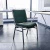 Flash Furniture 4 Pack HERCULES Series Heavy Duty Navy Blue Dot Fabric Stack Chair(Green Patterned Fabric)