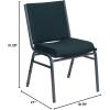 Flash Furniture 4 Pack HERCULES Series Heavy Duty Navy Blue Dot Fabric Stack Chair(Green Patterned Fabric)