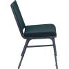 Flash Furniture 4 Pack HERCULES Series Heavy Duty Navy Blue Dot Fabric Stack Chair(Green Patterned Fabric)
