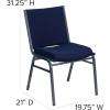 Flash Furniture 4 Pack HERCULES Series Heavy Duty Navy Blue Dot Fabric Stack Chair(Navy Blue Patterned Fabric)