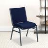 Flash Furniture 4 Pack HERCULES Series Heavy Duty Navy Blue Dot Fabric Stack Chair(Navy Blue Patterned Fabric)