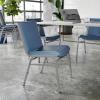 Flash Furniture 4 Pack HERCULES Series Heavy Duty Navy Blue Dot Fabric Stack Chair(Navy Vinyl)