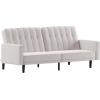 Flash Furniture Carter Premium Tufted Split Back Sofa Futon -Navy Velvet Upholstery – Solid Wood Legs – Convertible Sleeper Couch for Small Spaces(Stone)