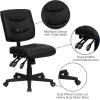 Flash Furniture Cole Mid-Back Black LeatherSoft Multifunction Swivel Ergonomic Task Office Chair(Without Arms)