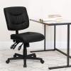 Flash Furniture Cole Mid-Back Black LeatherSoft Multifunction Swivel Ergonomic Task Office Chair(Without Arms)