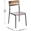 Flash Furniture Cyprus Commercial Grade Wood Dining Chair, Metal Frame, Solid Wood Seat and Back, Floor Glides, Black/Antique Copper(Antique Copper)