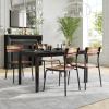 Flash Furniture Cyprus Commercial Grade Wood Dining Chair, Metal Frame, Solid Wood Seat and Back, Floor Glides, Black/Antique Copper(Antique Copper)
