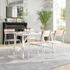 Flash Furniture Cyprus Commercial Grade Wood Dining Chair, Metal Frame, Solid Wood Seat and Back, Floor Glides, Black/Antique Copper(Antique White)