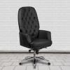 Flash Furniture Hansel High Back Traditional Tufted White LeatherSoft Multifunction Executive Swivel Ergonomic Office Chair with Arms(Black)