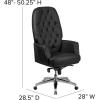Flash Furniture Hansel High Back Traditional Tufted White LeatherSoft Multifunction Executive Swivel Ergonomic Office Chair with Arms(Black)