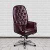 Flash Furniture Hansel High Back Traditional Tufted White LeatherSoft Multifunction Executive Swivel Ergonomic Office Chair with Arms(Burgundy)