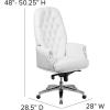 Flash Furniture Hansel High Back Traditional Tufted White LeatherSoft Multifunction Executive Swivel Ergonomic Office Chair with Arms(White)